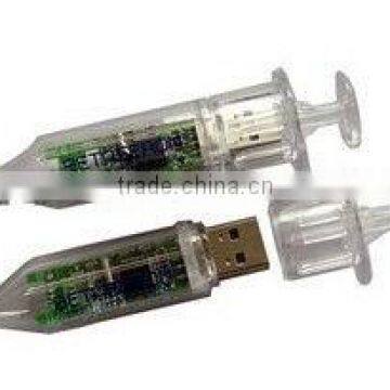 transparent needle shape usb drive for hospital gift