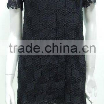 lace black dress with flower print