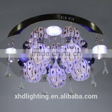 purple light residential decoration crystal glass ceiling chandelier&pendant lamp with SMD LED