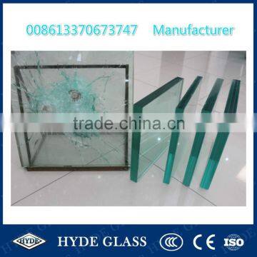 8 + 1.52 + 12 + 1.52 + 5 + 1.52 + 3mm + anti-fragment film Bullet Proof Resistant Safety Glass