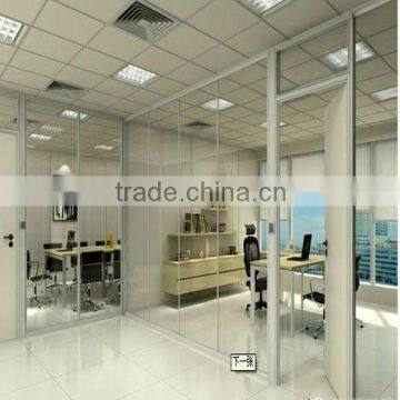 glass top partition wall aluminum glass wall in guangzhou