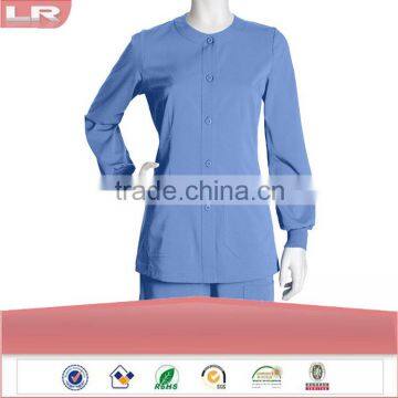 Wholesale OEM Hot Sale Fashion Newest Uniforms Women's Junior Warm Up Solid Scrub Jacket Nurse Uniform