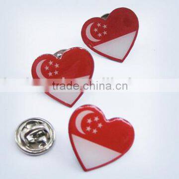 red heart map country flag lapel pins