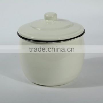 Enamel jar, enamel pot, enamel canister