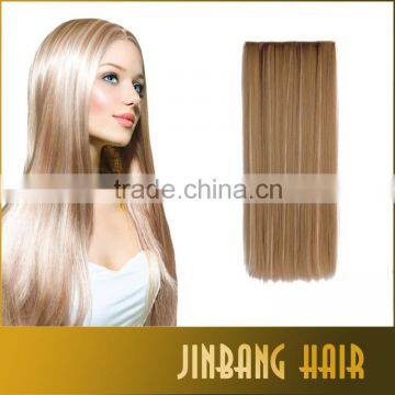 High Quality 55cm 130g Synthetic Full Head Clip In Hair Extension Straight Hairpiece Hair extension