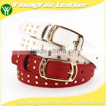 Women's Fashion Leather Stud Belt With Shiny Accessories in Yiwu