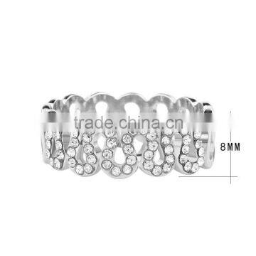 Less Than One Dollar Fashion Jewelry Full Jewelled Rhinestone Rose Gold Finger Ring photo-5