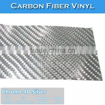 Factory Price 4D Chrome Carbon Fiber Foil PVC Adhesive Car Body Sticker