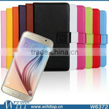 Genuine Leather Booklet Case for Samsung Galaxy S6 With Stand Card Holder photo-6