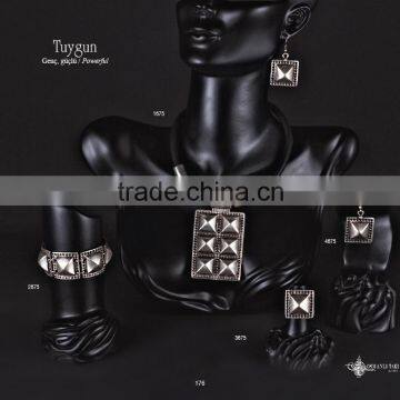 Ring Earring Bracelet Necklace Hellenic Turkish Ottoman Antique Ethnic Jewelery Set Made in Turkey