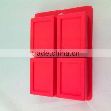 hot selling silicone 4 rectangles soap mould eco-friendly feature