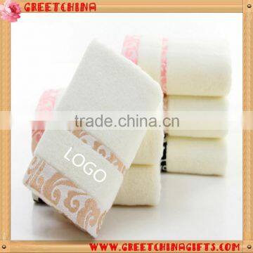 Customized LOGO advertising high-quality cotton untwisted yarn jacquard hotel towel