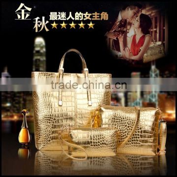 Factory direct sales fall 2016 new high-end big crocodile bags fashionable three piece bags wholesale