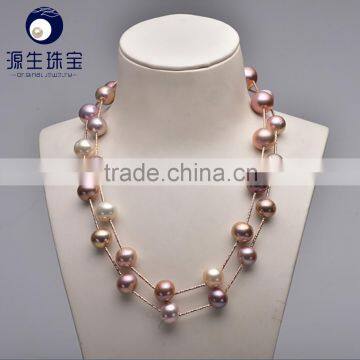 china 2016 new products genuine natural real baroque pearl necklace multi colored