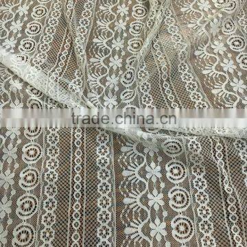 8875 hot selling good price white strech nylon warp knitted lace fabric