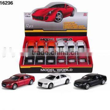 1:28 Metal Pull Back Toy Car Alloy Four Door Open Little Die-cast With Light Simulation Metal Car photo-6