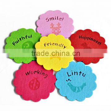 Different colors of creative felt coasters