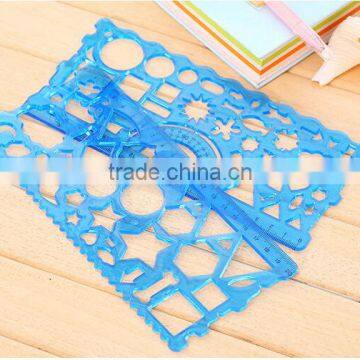 High Quality Soft 2 PCS In One Set Plastic Ruler Drawing Stencil photo-3
