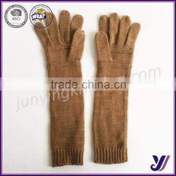 100% Acrylic winter long warm knitted gloves