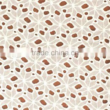 Factory made fashion white cotton lace embroidery fabric for garment