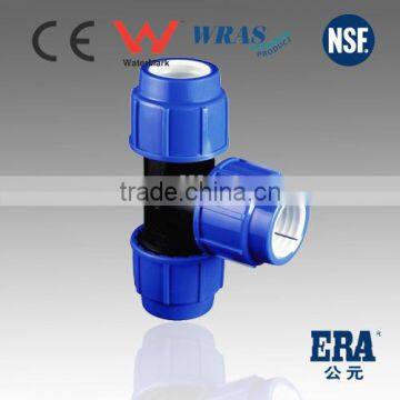 Irrigation PP Compression Fittings Irrigation Fittings Popular Plastic PP Fitting Tee