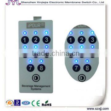 backlight membrane keypad with light led