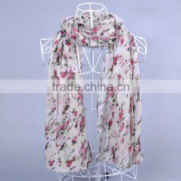 Flower Pattern Viscose Pashmina Shawl Scarf Voile Scarves 180*90 Pashmina Muslim Hijab photo-5