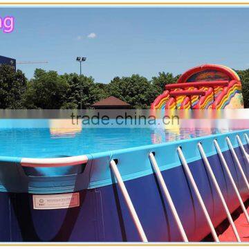 steel frame swimming pool, metal frame water pool with inflatable water slides, used pools for sale
