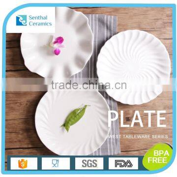 2016 new bone china white ceramic plate and dishes