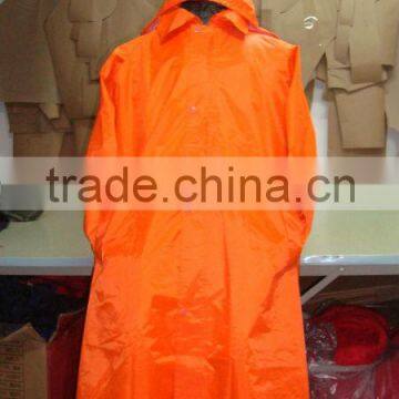 100% polyester PU PVC coating long highway raincoat outdoor workplace waterproof breathable