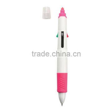 Quatro Pen With Highlighter_pink_open