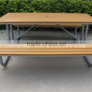 Plastic composite outdoor table for parks waterproof wp composite street furniture