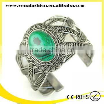 peacock green indian cuff bracelet, genuine stone bracelet                        
                                                Quality Choice