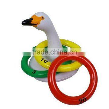 swan shape commercial inflatable ring toss game set