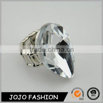 Fashion Wedding Ring Engagement Silver Nail Big Crystal Ring Design