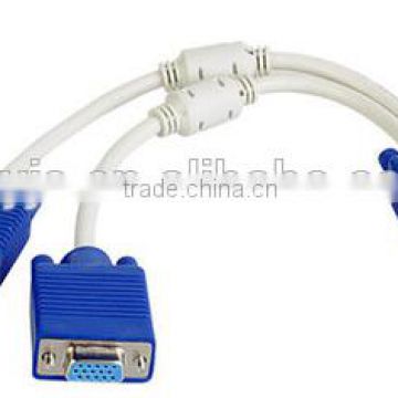 2016 new product VGA cable 1 in 2 out computers for cctv camera