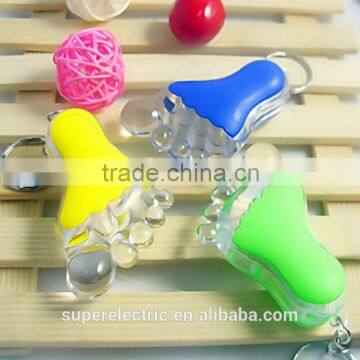 China Manufacturer Factory Price Custom Footprint LED Sole Keychain PVC LED Keychain for Promotional Gifts