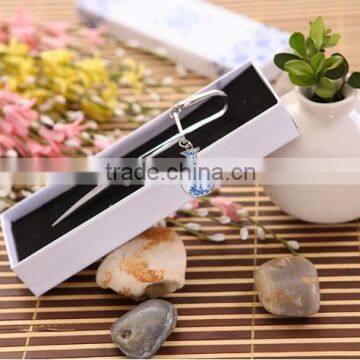 Metal Bookmarks With Customized Logo Chinese Style Blue and White Porcelain Bookmark Metal for Collection photo-6
