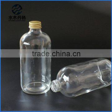 16oz Clear Boston Round Glass Bottle Transparent Boston Bottle With Aluminium Screw Cap photo-3