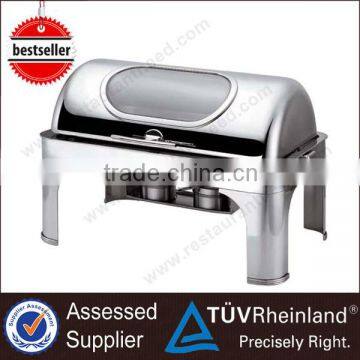 High Quality Hydraulic Glass Lid Stainless Steel Chafing Dish