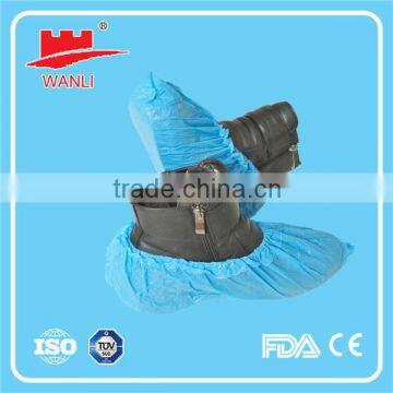 Blue disposalbe automatic PE shoe cover