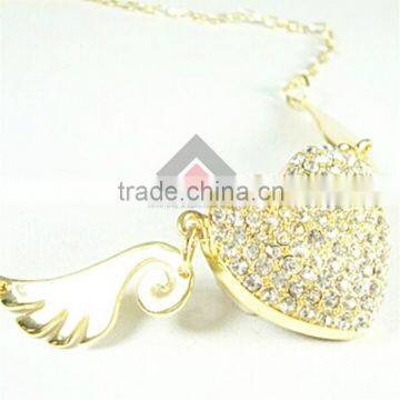 Jewelry Heart Shape Necklace USB Flash Drive For Girls