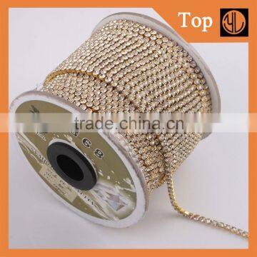 Wholesale rhinestone sliver&gold plated cup chain in roll