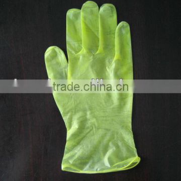 disposable yellow vinyl glove/clear and blue vinyl glove