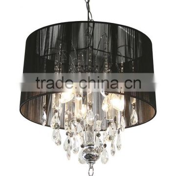 10.9-16 black or white a chrome finish and lamp shade perfect Shaded Crystal Chandelier any home