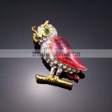 3D owl rhinestone brooch made of alloy ha18-24