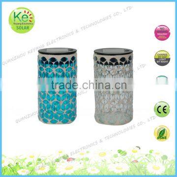 Colored glass brush pot table Solar LED light