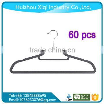 Non-Slip Beige Velvet Coat Hangers for Wide Shoulder photo-6