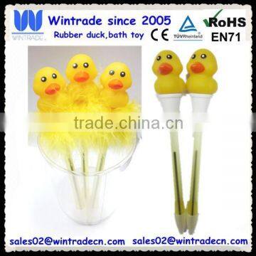 Yellow duck pen/pvc toy duck ballpoint pen/children pen