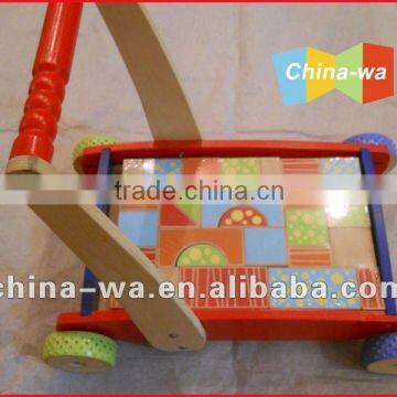 new wood trolley or wagon toy with blocks for children